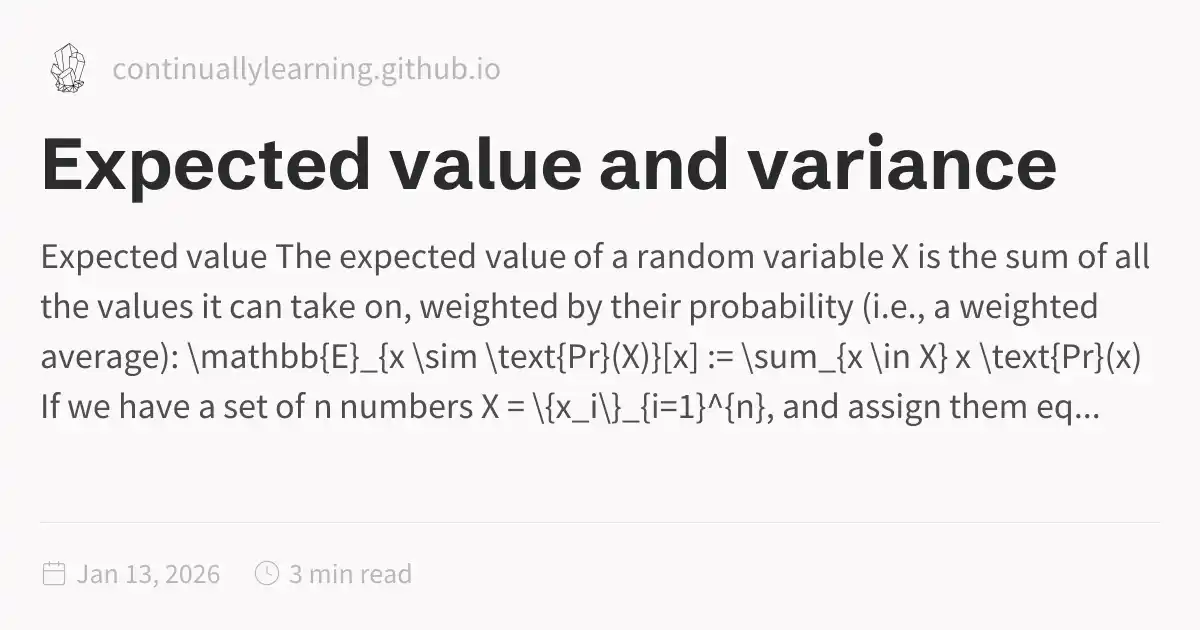 Expected value and variance